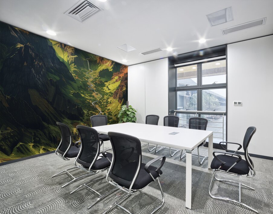 An aerial view of the majestic Icelandic landsc c Wall Printing