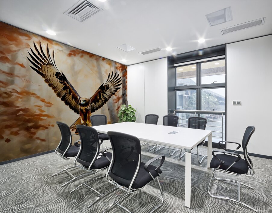 Red tailed hawk swooping towards prey Wall Printing