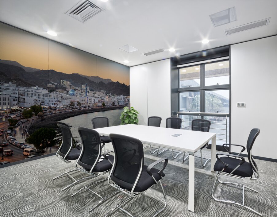 Oman. Muscat. Cityscape at sunset Wall Printing