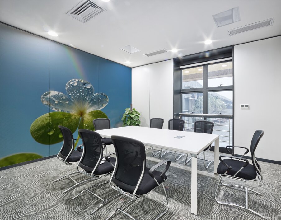 lovely pastel rainbow on the clearly blue sky background Wall Printing