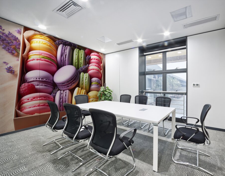 62 Assorted Colored Macaroons in Box Wall Printing