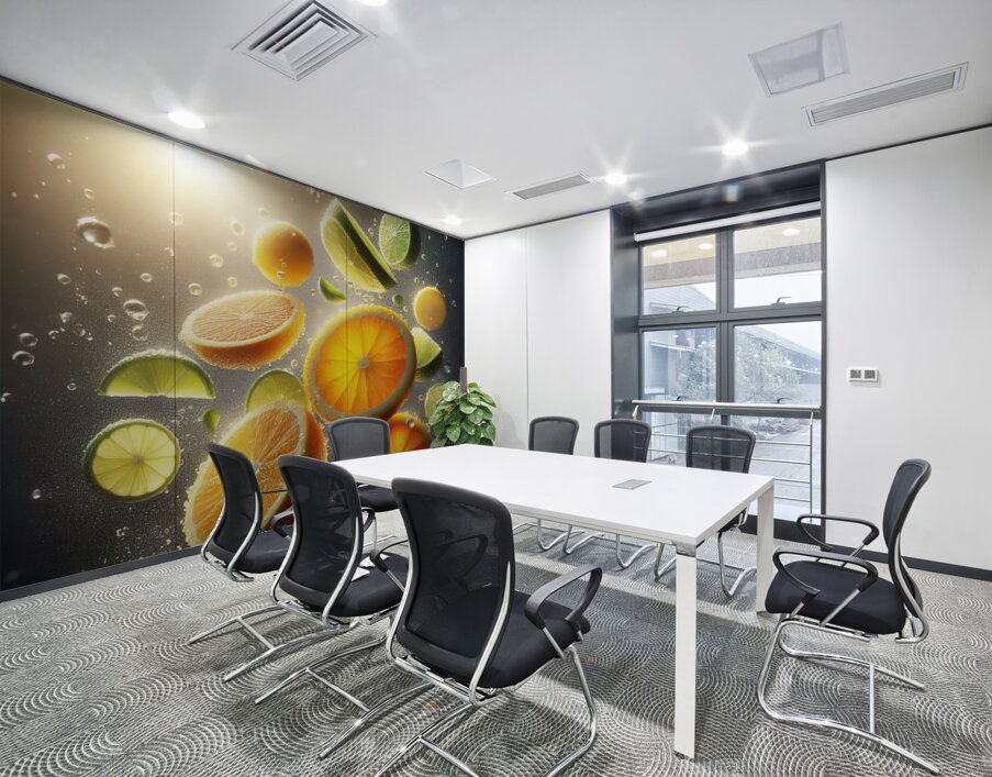 125 citrus slices floating in the air Wall Printing