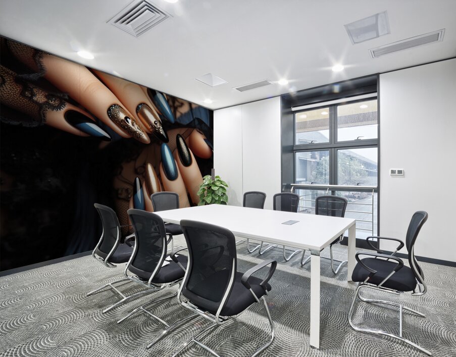 243 Close up of a woman s hand displaying a strik Wall Printing