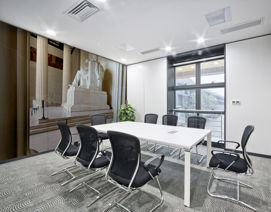 The marble statue of Abraham Lincoln inside the Lincoln Memorial. Washington D.C. Wall Printing