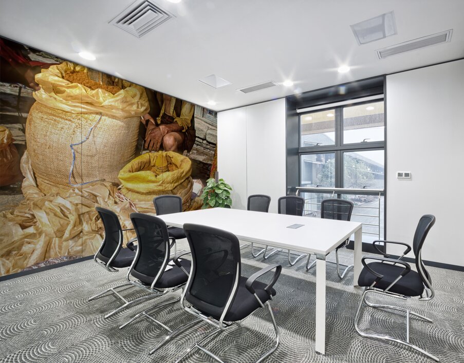 Nepal. Kathmandu. Selling spices Wall Printing