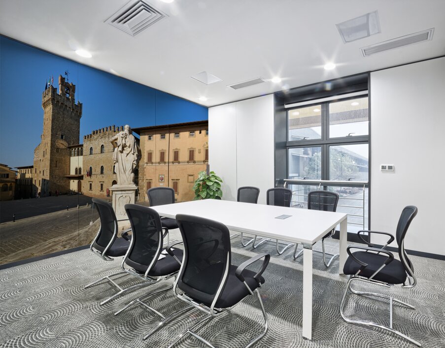 Arezzo Tuscany Italy. Palazzo dei Priori Communal Palace Wall Printing