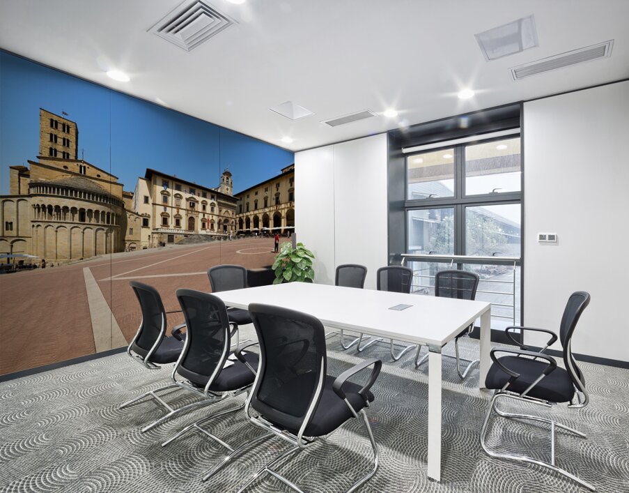 Arezzo Tuscany Italy. Piazza Grande Wall Printing