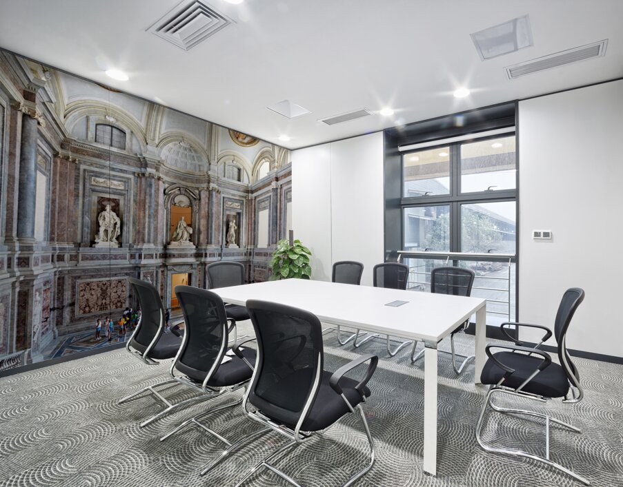 Caserta Campania Italy. The scalone staircase of honour by Luigi Vanvitelli at the Royal Palace Wall Printing