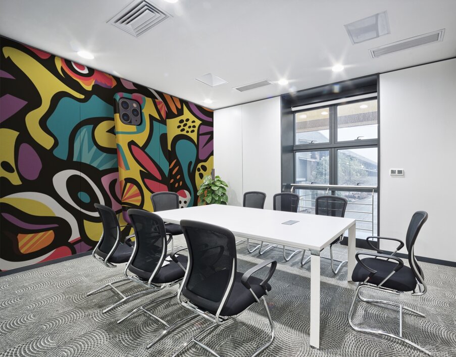  featuring an abstract colorful pattern inspi Indian culture. Wall Printing