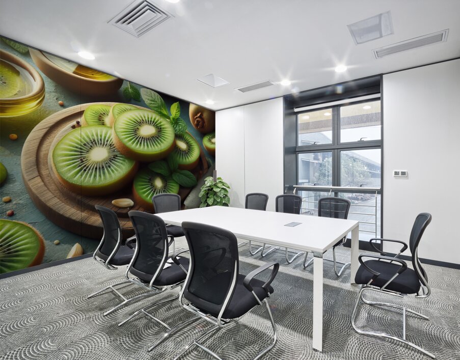 404 green slices of kiwi . background or wallpape Wall Printing