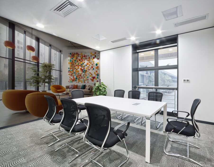 A modern reception room at a company headquarters 24 Wall Printing