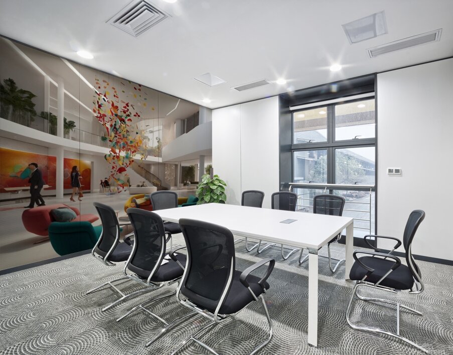A modern reception room at a company headquarters 28 Wall Printing