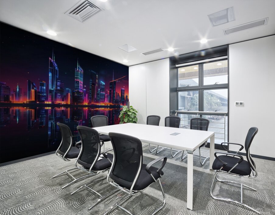A modern reception room at a company headquarters 7 Wall Printing