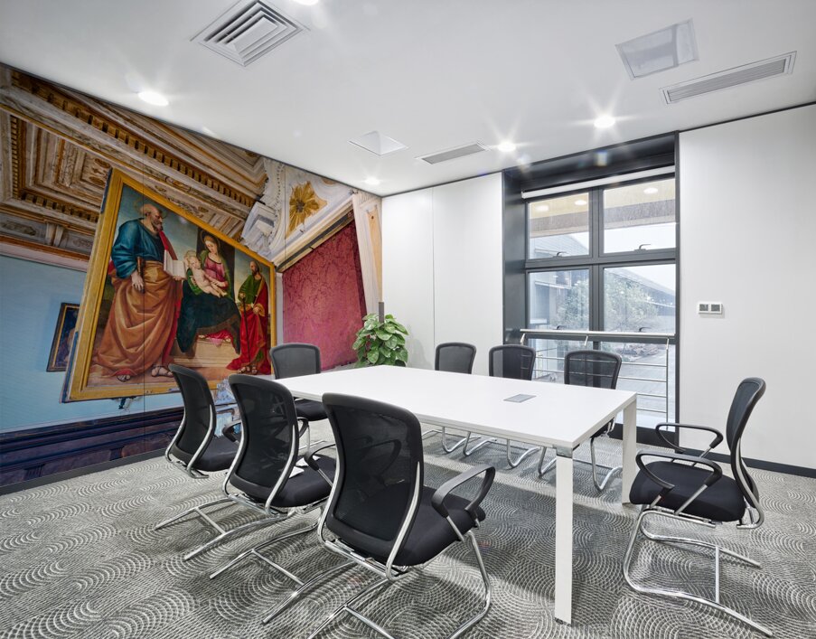 Cortona Arezzo Tuscany Italy. Paintings by Luca Signorelli in San Niccolò church Wall Printing