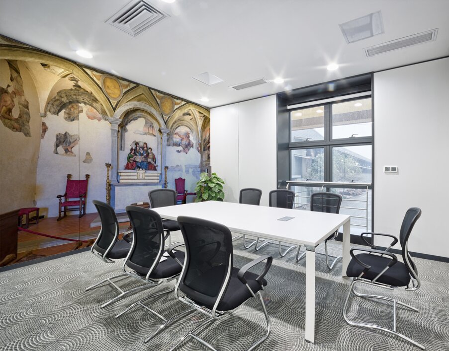 Cortona Arezzo Tuscany Italy. In Diocesan Museum once the seat of the Society of the Good Jesus is a cycle of frescoes by Vasari Wall Printing