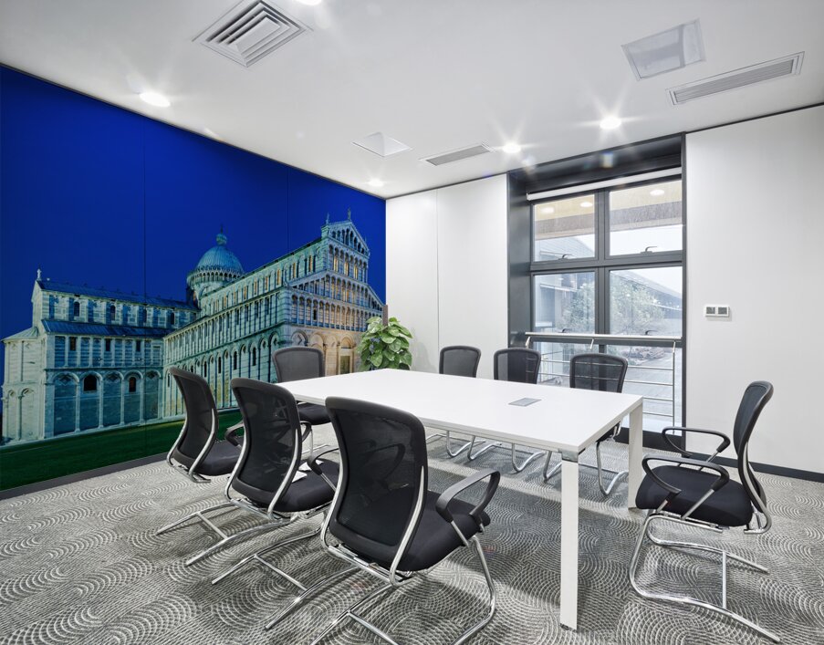 Pisa Tuscany Italy. Piazza dei Miracoli Square of Miracles. The Cathedral at sunset Wall Printing