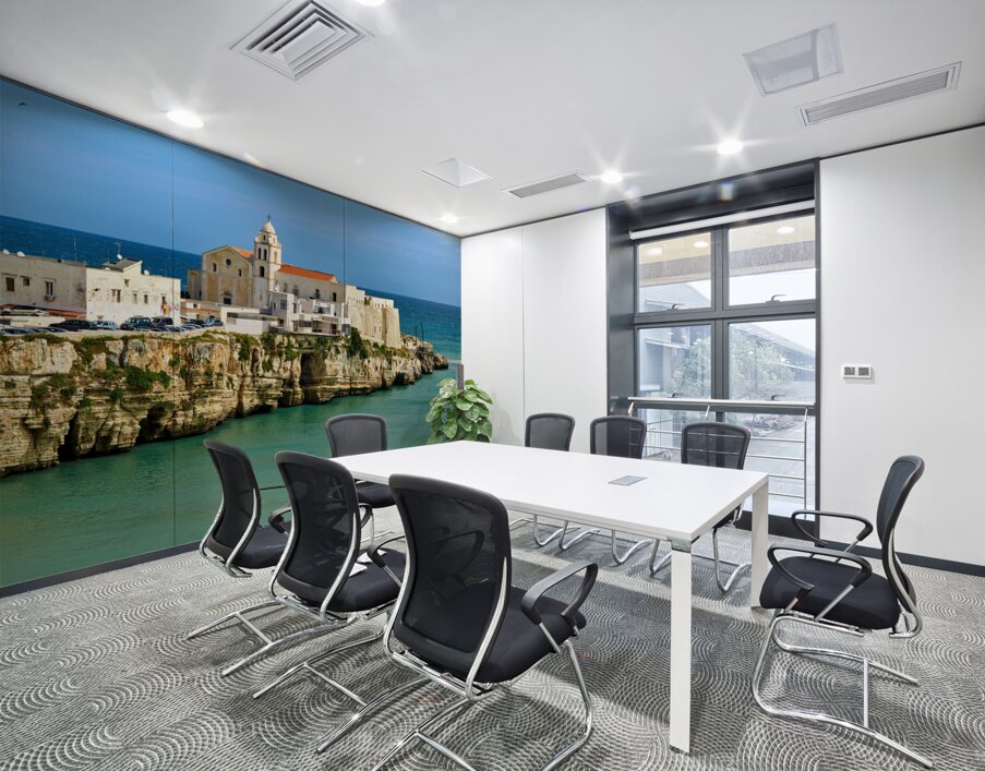 Vieste Gargano. Apulia Puglia Italy. Cape San Francesco and San Francesco church Wall Printing