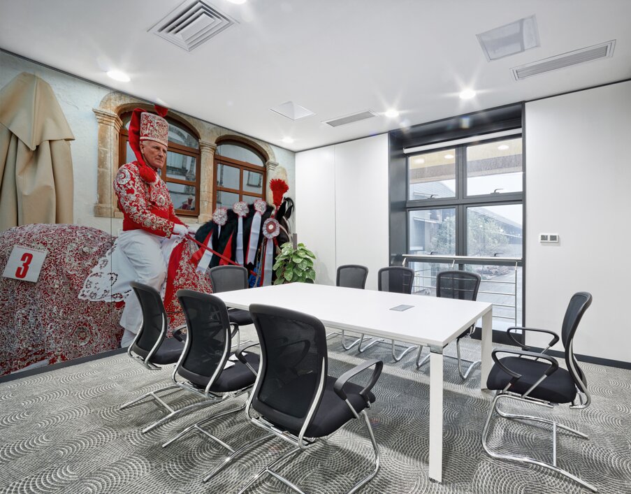 Apulia Puglia Italy. Ostuni. Festival of Saint Orontius. The cavalcata a procession of horses in the streets of the town Wall Printing