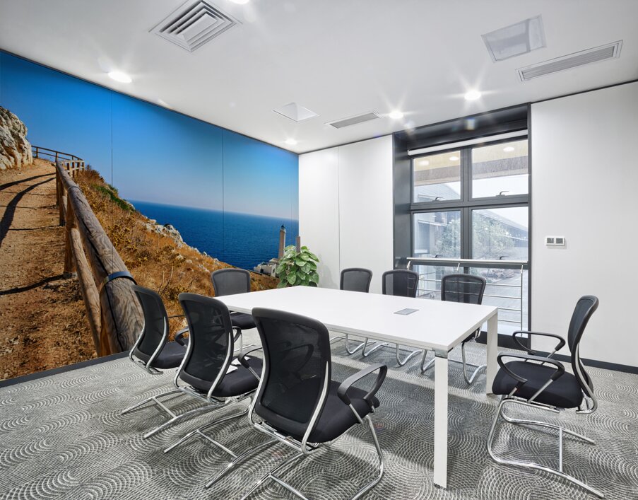 Apulia Puglia Italy. The lighthouse at Cape Palascia Capo dOtranto. The easternmost point of Italy Wall Printing