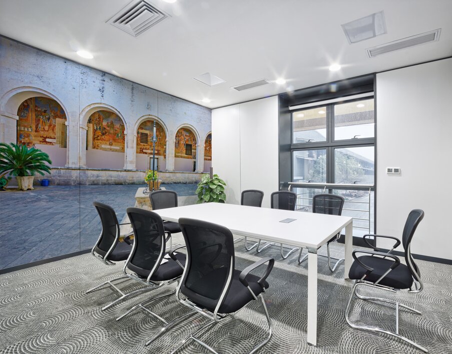 Salento. Apulia Puglia Italy. Galatina. Santa Caterina dAlessandria church. Frescoes in the cloister Wall Printing