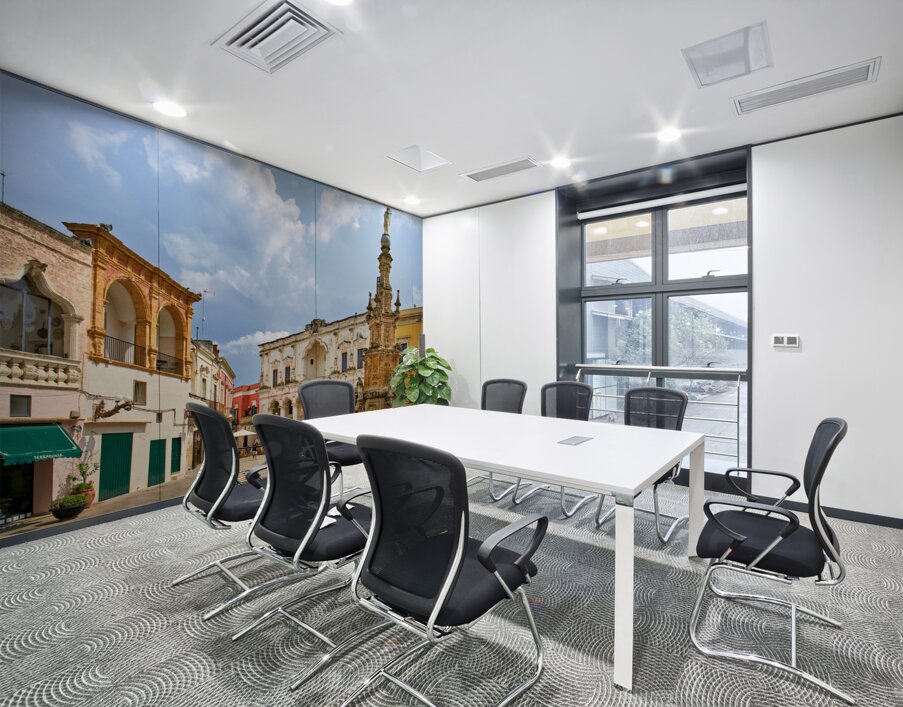 Salento. Apulia Puglia Italy. Nardò. Salandra square. 18th century column Wall Printing