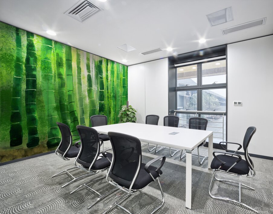 Bamboo tree in the forest with sunlight Wall Printing