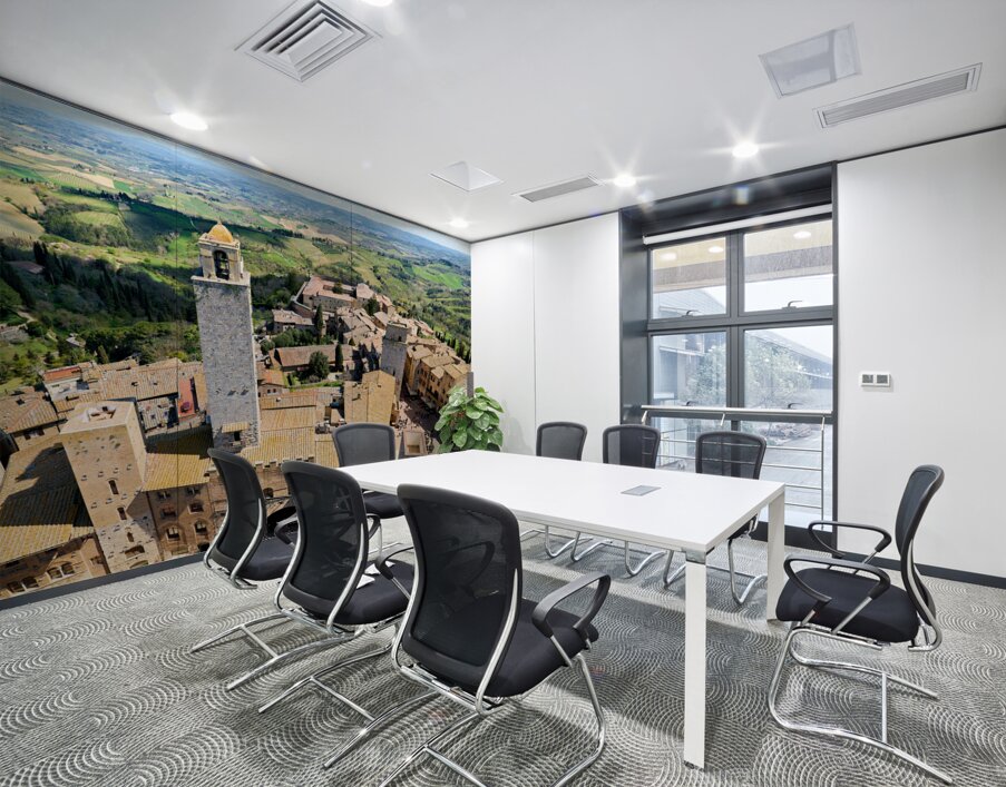 San Gimignano. Tuscany. Italy. Aerial view of the old town Wall Printing