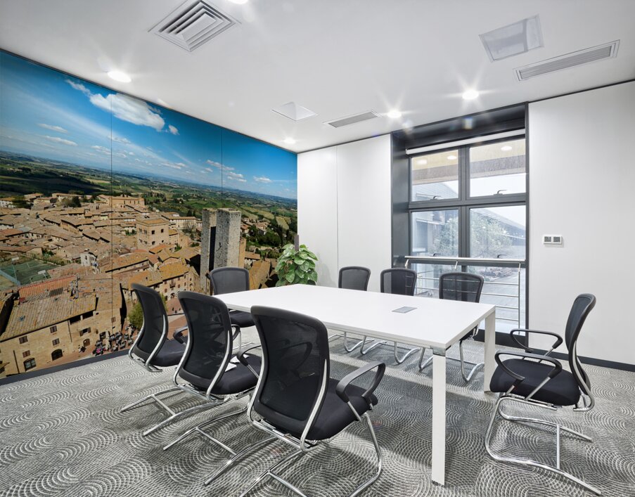 San Gimignano. Tuscany. Italy. Aerial view of the old town Wall Printing
