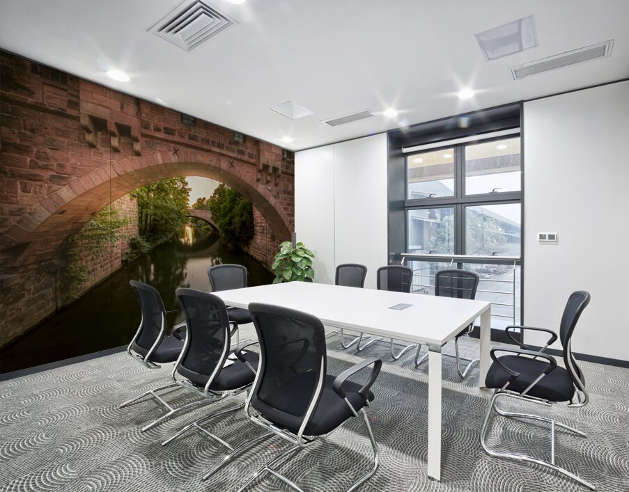 Nuremburg Two Medieval River Bridge Arches Wall Printing