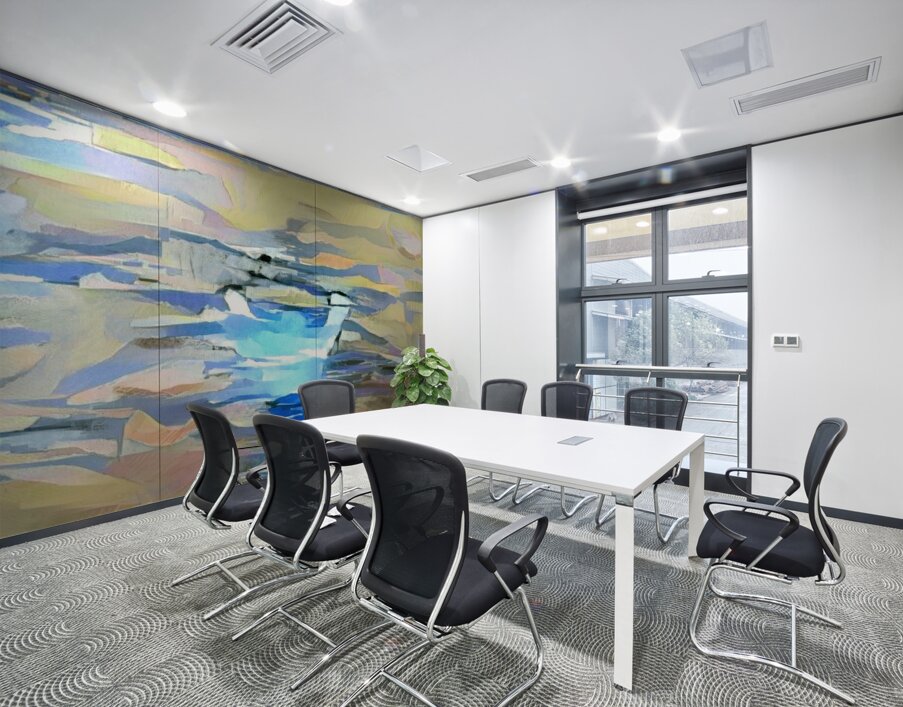 blue break Wall Printing