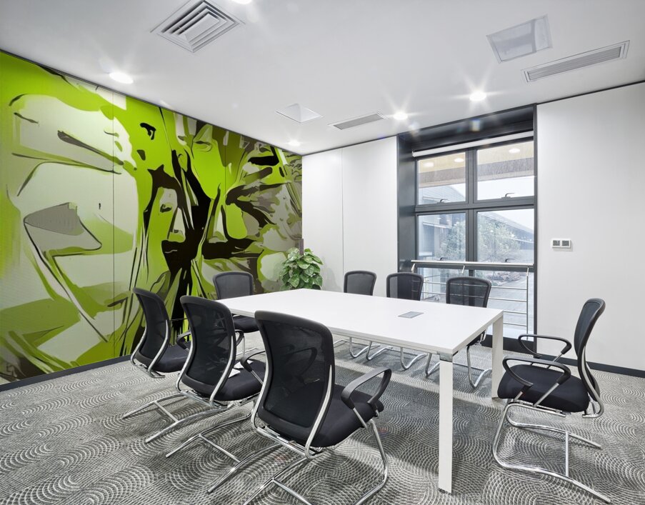 Electric Green Wall Printing
