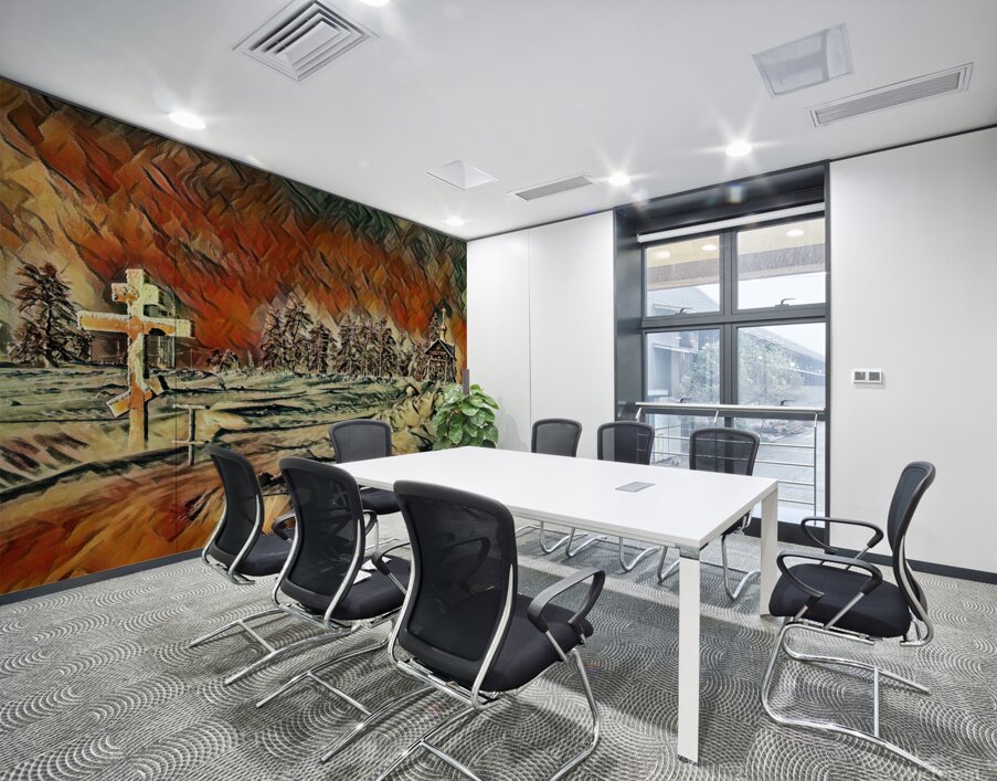 church snow pastel Wall Printing