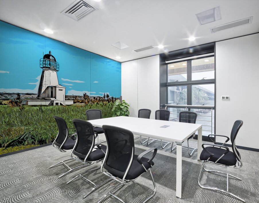 Sandy Point Light Overlooks Narragansett Bay in Rhode Island -Illus. Wall Printing