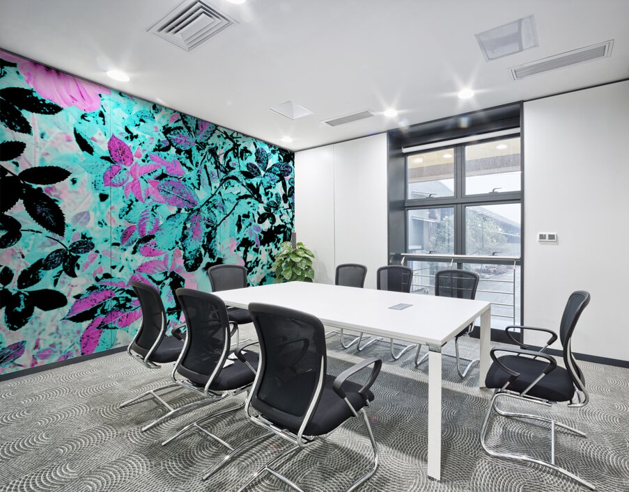 Cyan and Pink Scottish Highlands Garden Wall Printing