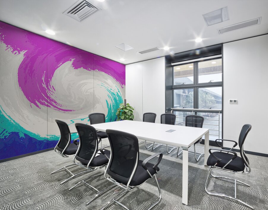 Abstract Vibrant Swirling Melting Forest Wall Printing