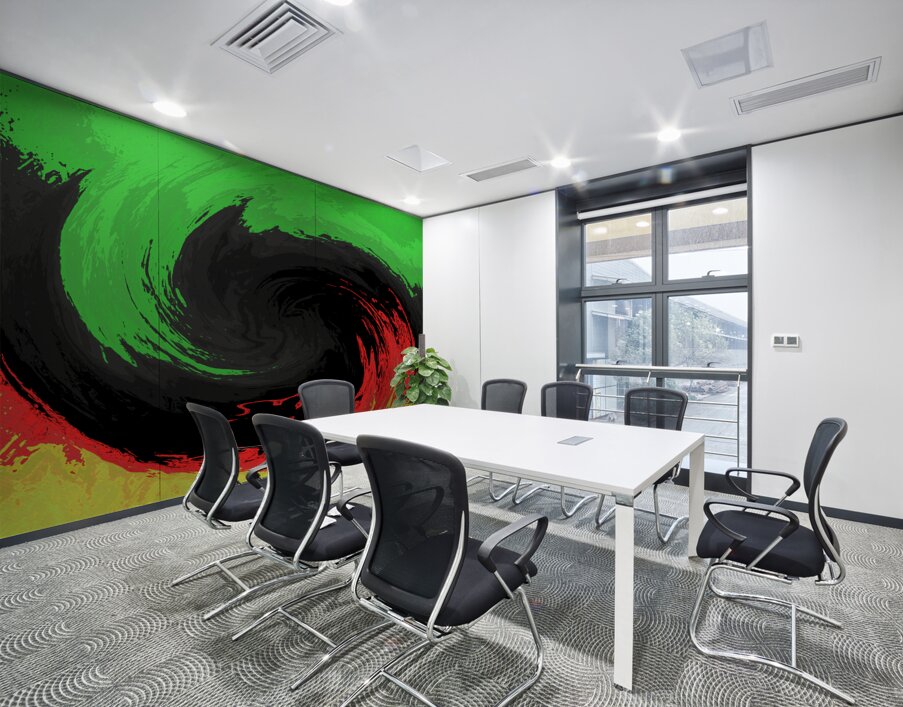 Abstract Swirling Dynamic Melting Forest  Wall Printing