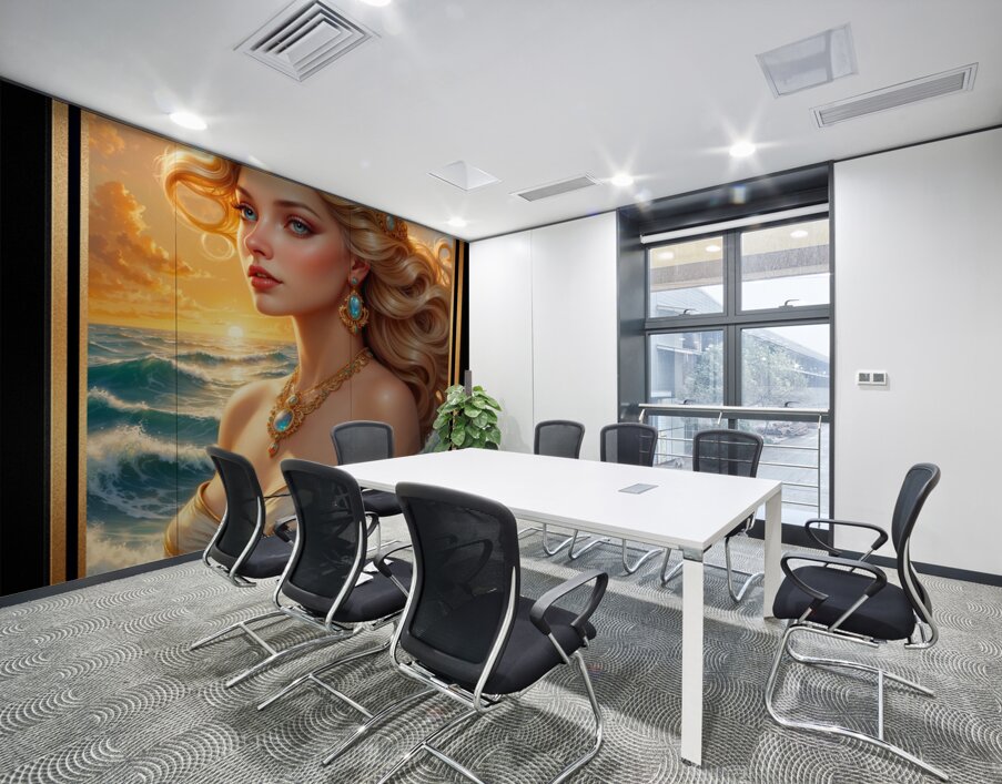 Dawn Commands The Morning Sea Enchanting AI Concept Art by Xzendor7 Wall Printing