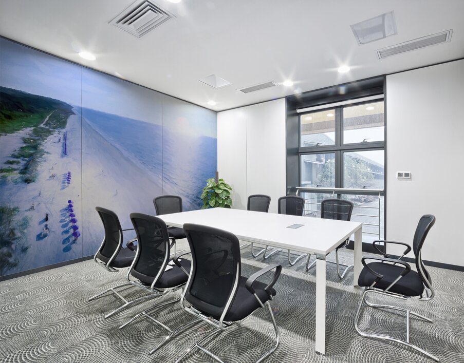 Royal Blue Beach Umbrellas  Wall Printing