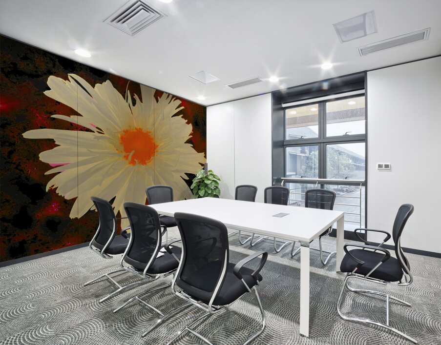 Abstract Orange Daisy with Abstract Background Wall Printing