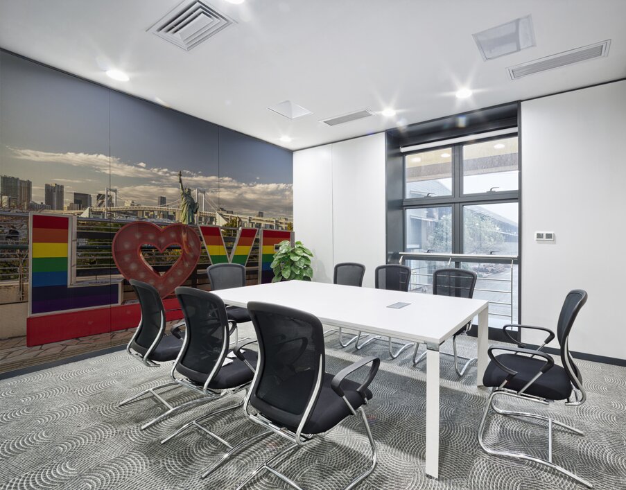 Rainbow love sign standing in front of rainbow bridge  tokyo Wall Printing