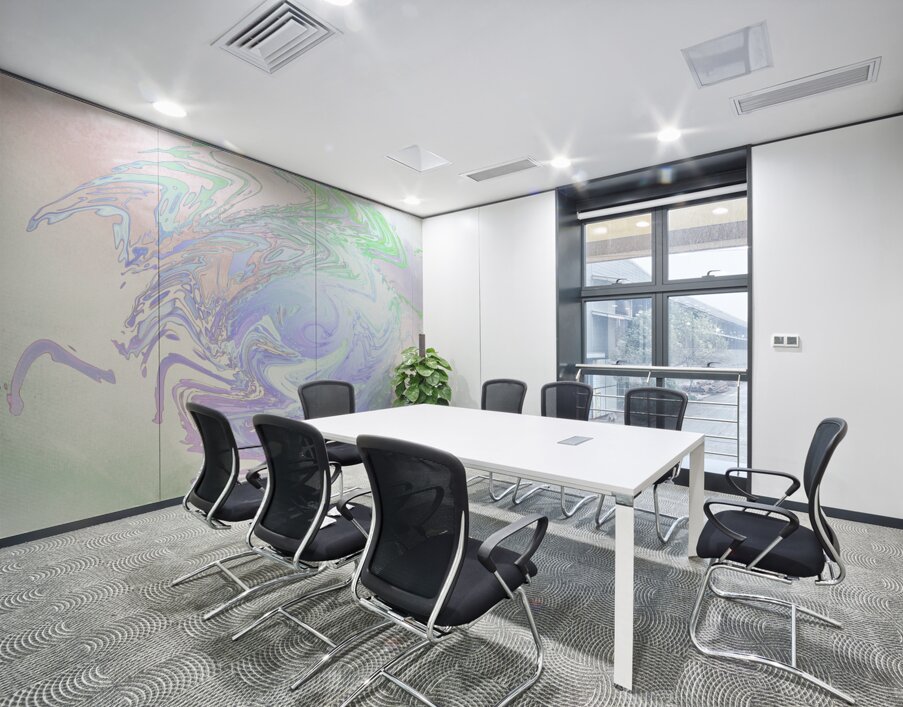 Abstract Pastel Daisy Swirl Wall Printing