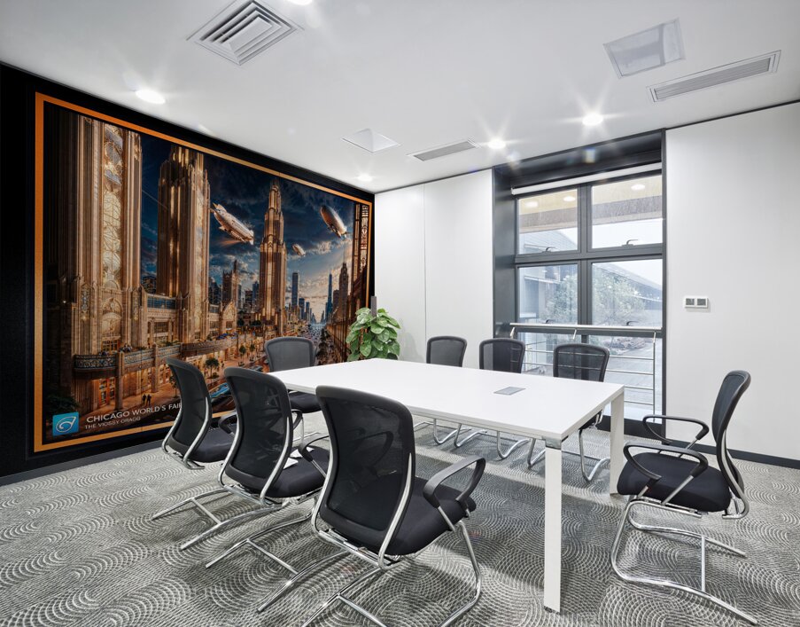 Retro-Futuristic Cityscape Of The 2253 Chicago Worlds Fair Captivating AI Concept Art by Xzendor7 Wall Printing