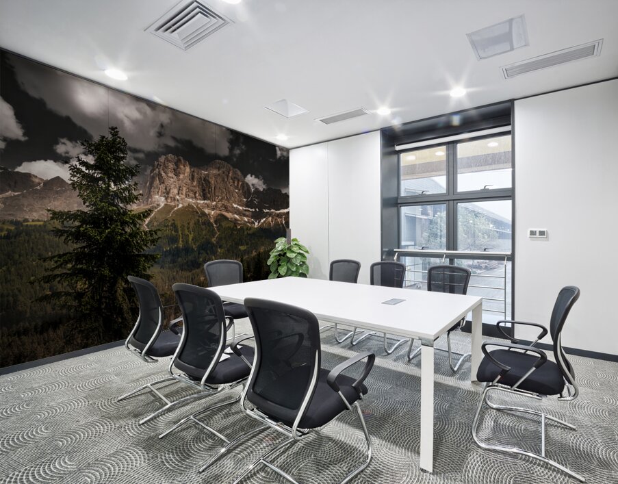 Italian Dolomite Val di Fassa Mountain Peaks at Night Wall Printing