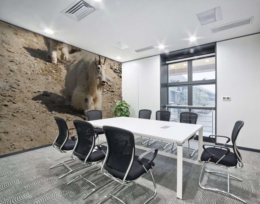 Following in Her Footsteps: Baby Mountain Goat and Mama Wall Printing