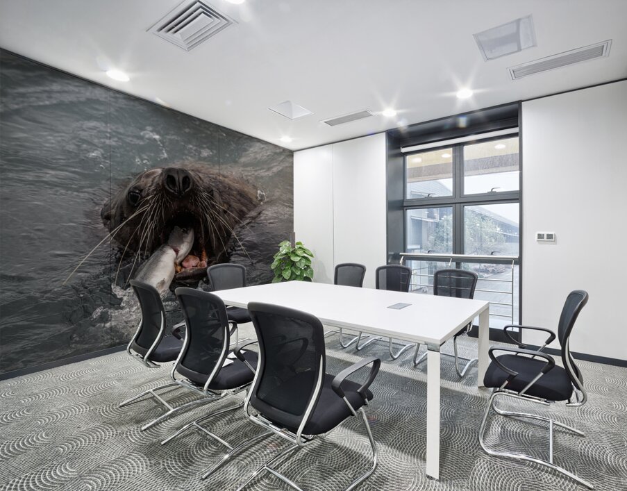 Graphic Sea Lion Hunts: Understanding Their Predatory Skills Wall Printing