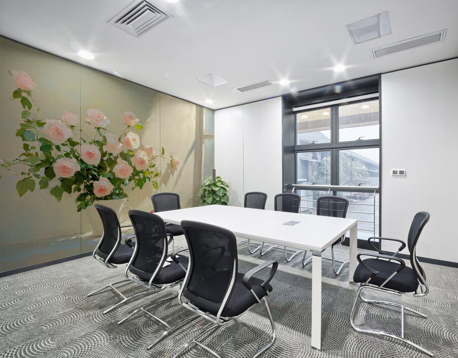 Still Life Pink Roses and Strawberries by a Window Wall Printing