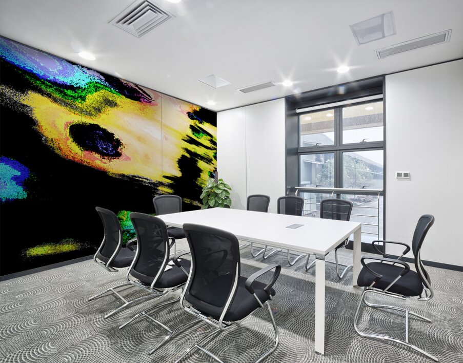 Abstract Chaotic Hues Wall Printing