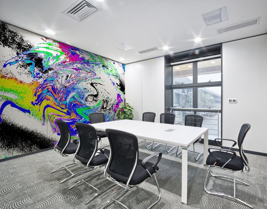 Abstract Swirling Chaotic Colours Wall Printing