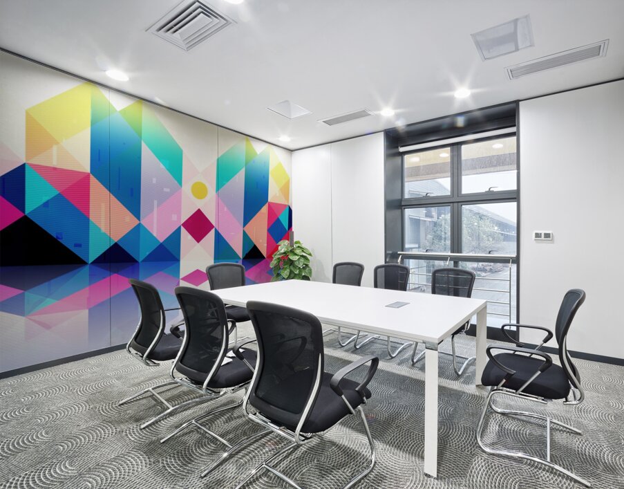 Colorful geometric landscape Wall Printing