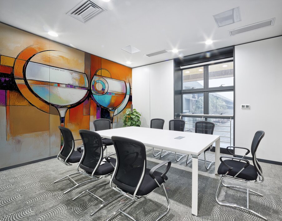 Kissing Wine Glasses Wall Printing